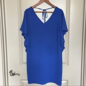Eliza J Blue Flutter Sleeve Dress